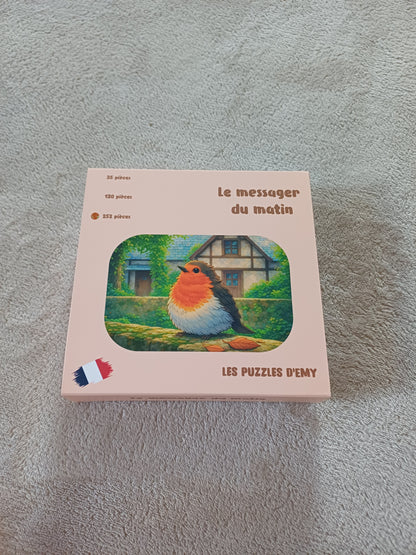 Boite puzzle  soft touch rouge gorge 252 pieces 