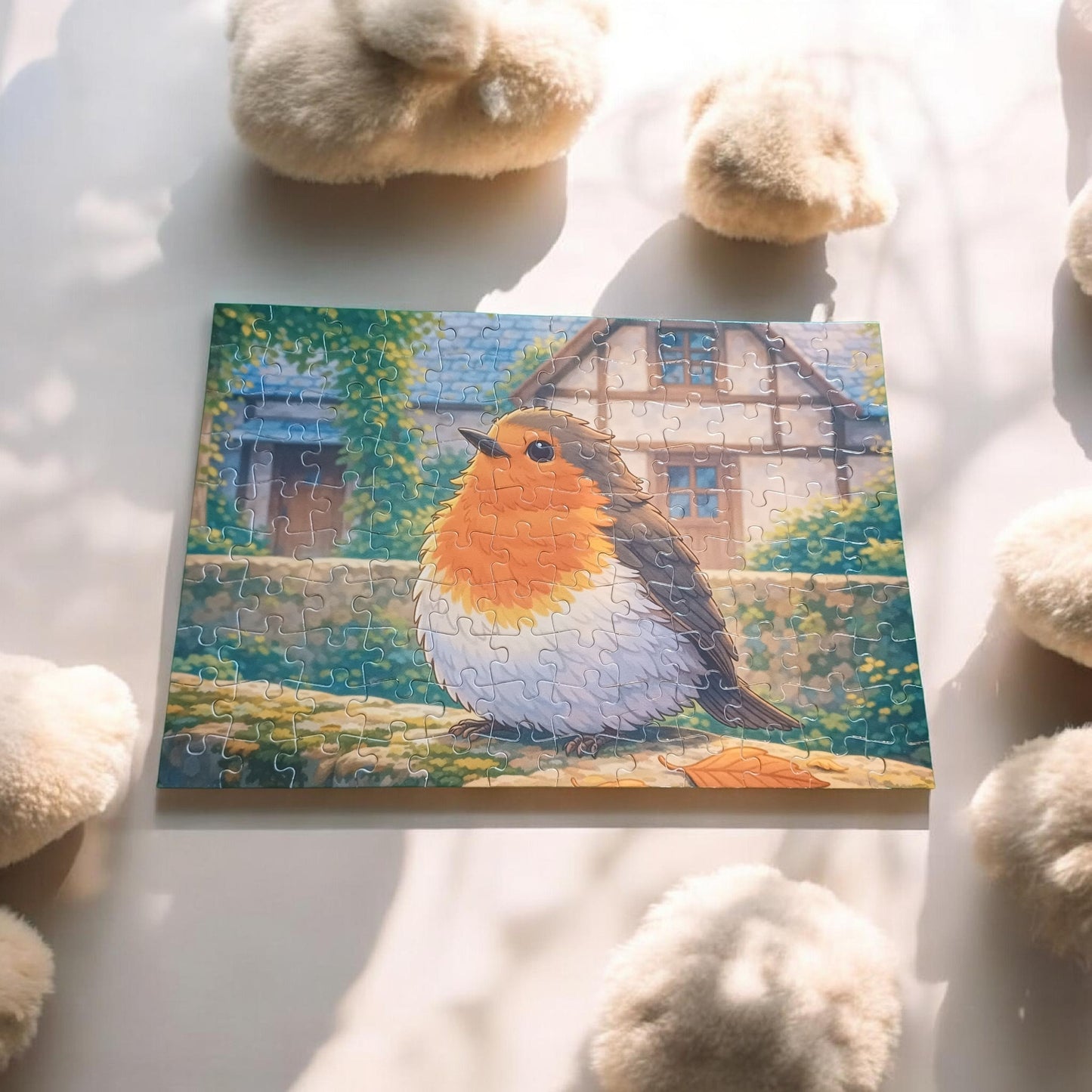 Le Messager du Matin – Puzzle enfant rouge-gorge